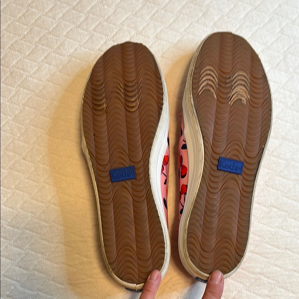 Kate Spade x Ked’s like new Pink and Red Cherry slip on loafers, W size 9 - Picture 9 of 11